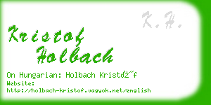 kristof holbach business card